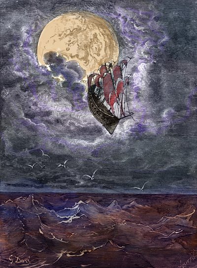 Baron Münchausen: Voyage to the Moon by Gustave Dore